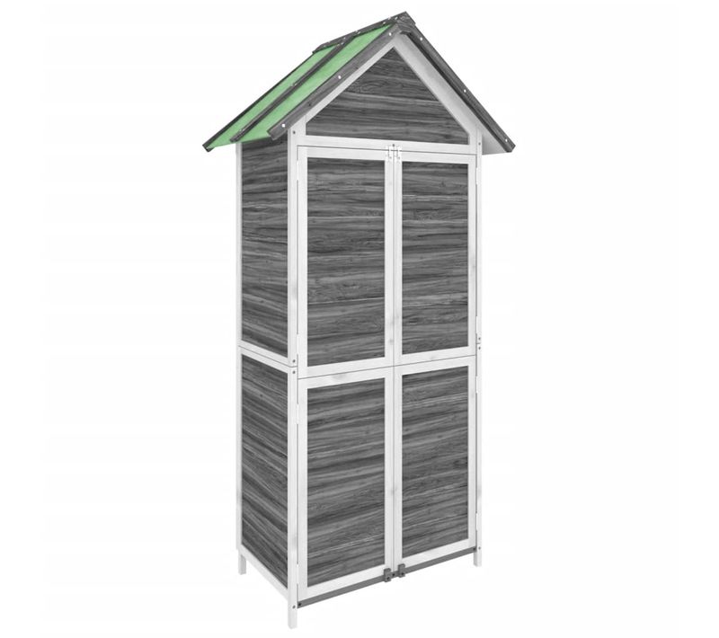Abri à Outils - Cabane à Outils - Abri De Jardin Pour Outils Gris 89x52,5x175 Cm Bois Massif Pin