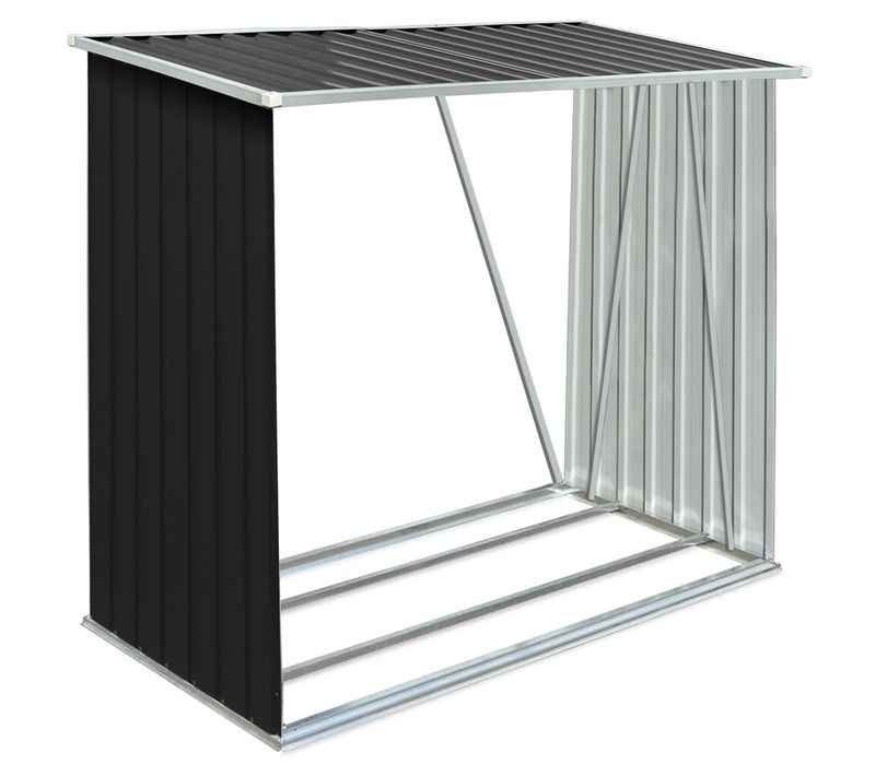 Abri De Jardin - Cabane De Jardin à Bois Acier Galvanisé 163x83x154cm Anthracite
