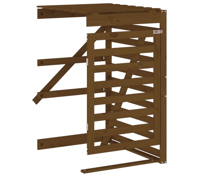 Abris Pour Poubelle - Abri à Poubelles - Cache Poubelle Sur Roulettes Brun Miel Bois Pin