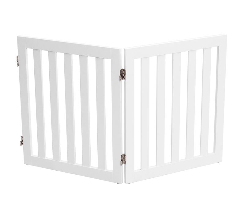 Barrière Pour Animaux De Compagnie De 60cm Avec 2 Panneaux Extensibles Clôture En Bois