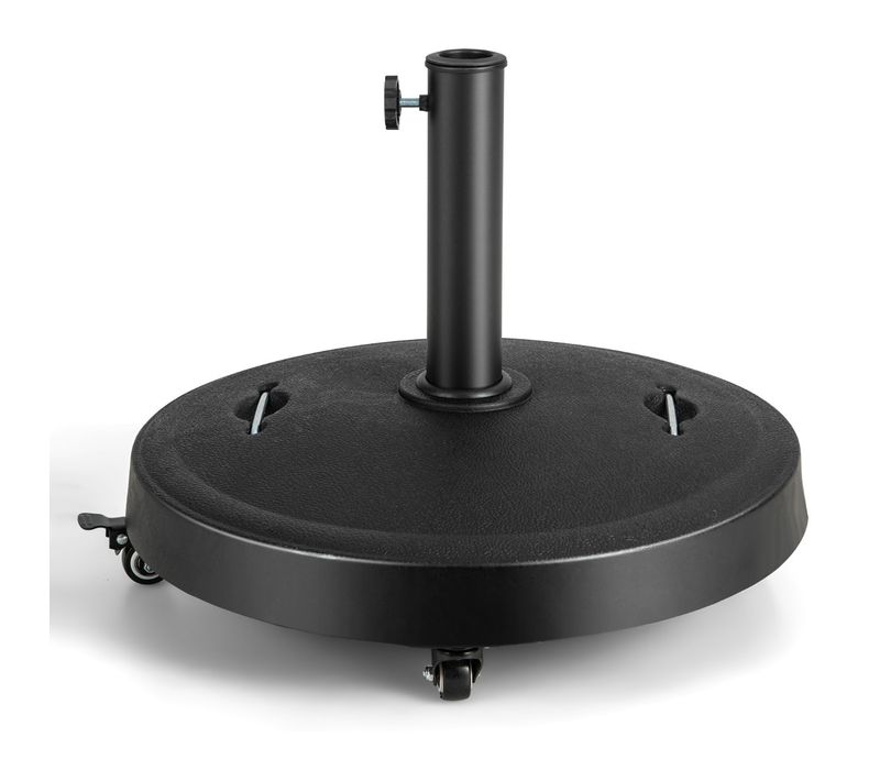 Pied De Parasol Sur Roulettes Socle Parasol Φ52cm Extérieur En Résine Avec 2 Poignées Rétractable