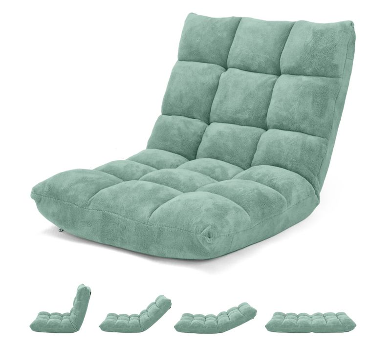Coussin De Sol Chaise De Méditation Canapé-lit Pliable Avec 14 Positions Réglables 54,5x54,5x56cm