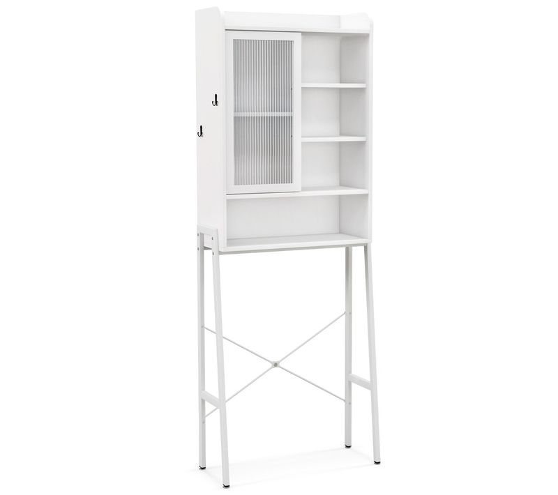 Meuble Wc Au-dessus De Toilettes Avec Porte Vitrée Coulissante Meuble De Rangement Industriel