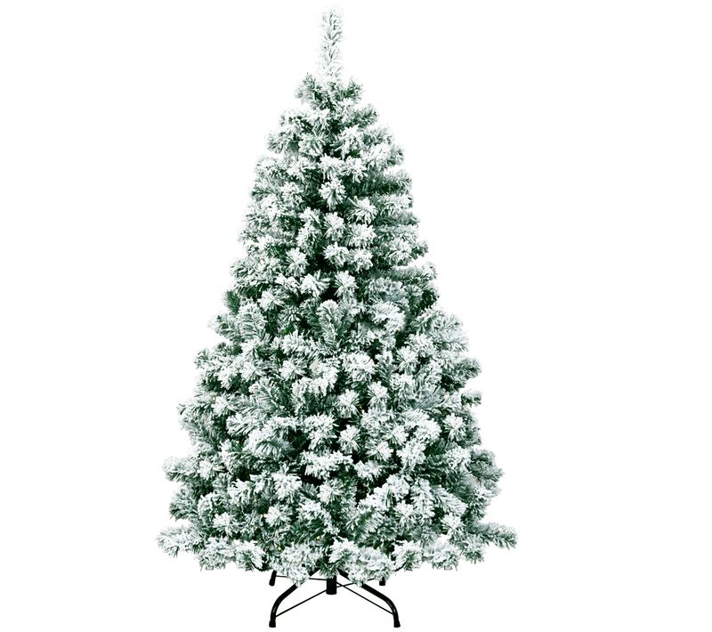 Sapin De Noël - Arbre De Noël Artificiel 135 Cm Sapin Enneigé Avec 200 Lumières LED 400 Rameaux