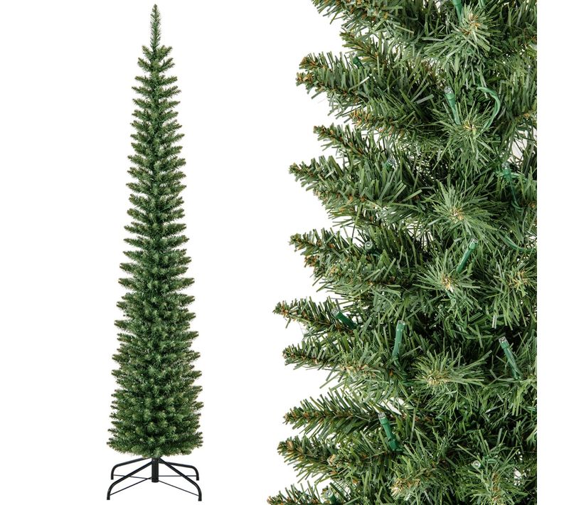 Sapin De Noël - Arbre De Noël Artificiel De 210 Cmpré-éclairé 499 Branches 200 Lumières LED Blanc