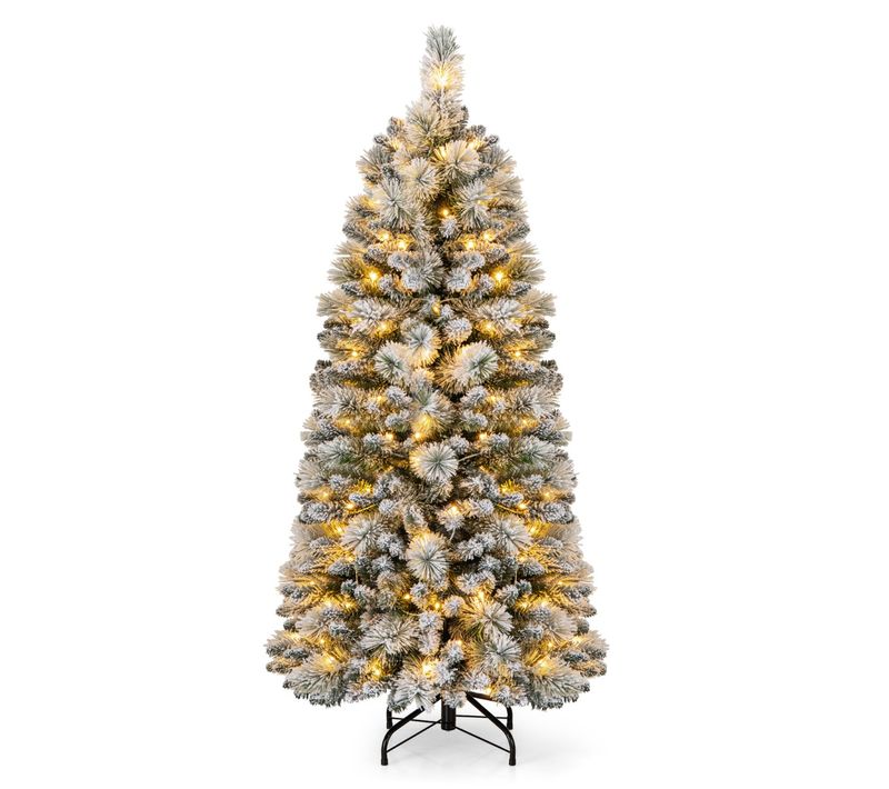 Sapin De Noël - Arbre De Noël Floqué De 150 Cm Avec Aiguilles De Pin 378 Pointes De Branches