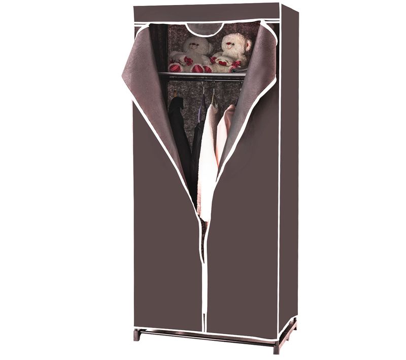 Penderie, Armoire De Rangement, Armoire De Chambre Tissu Grande 75x50x170 Cm Café