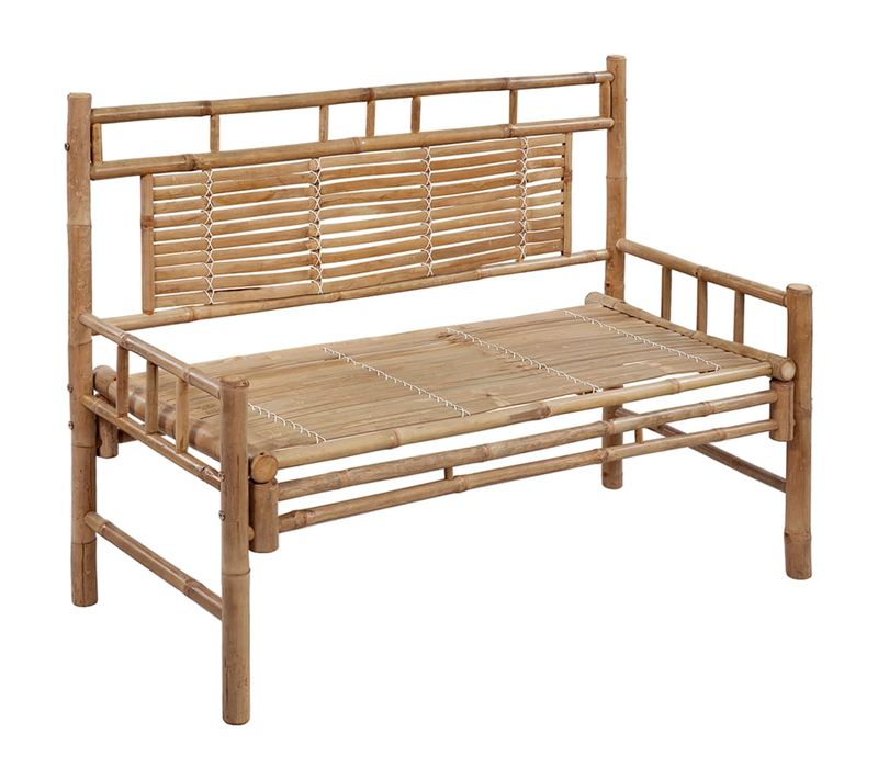 Banc De Jardin - Banquette Avec Coussin 120 Cm Bambou