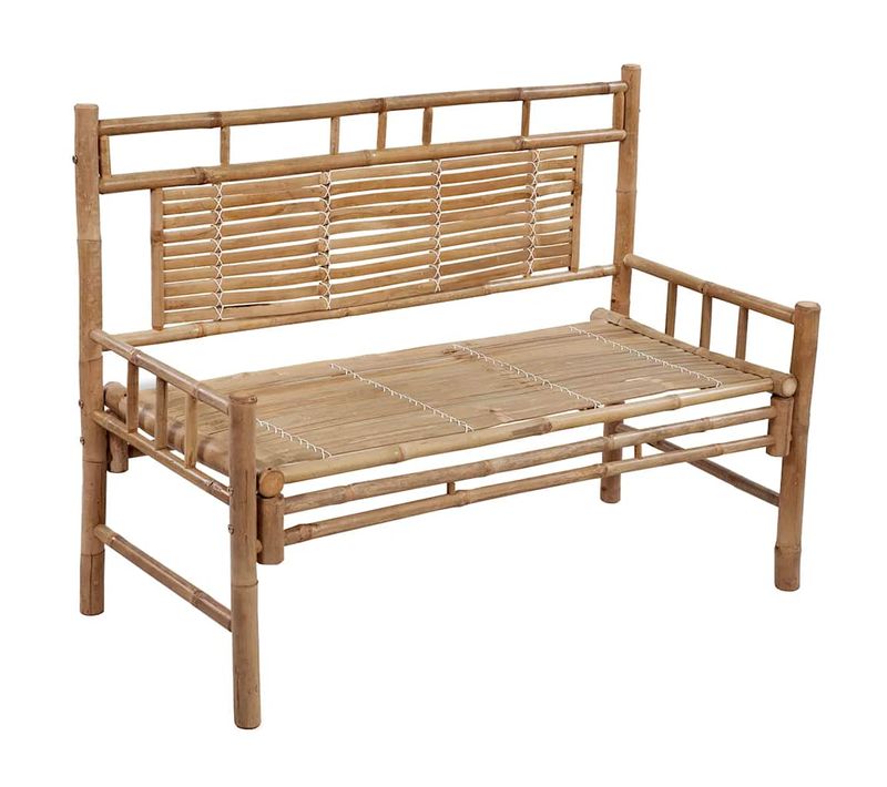 Banc De Jardin - Banquette Avec Coussin 120 Cm Bambou