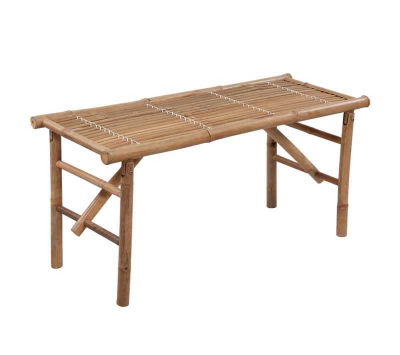Banc De Jardin Pliable - Banquette Avec Coussin 118 Cm Bambou