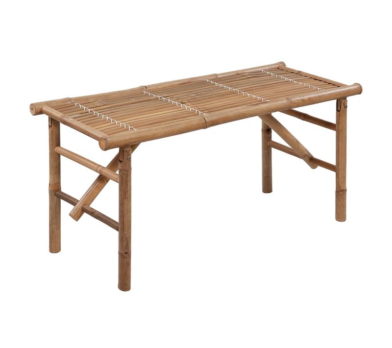 Banc De Jardin Pliable - Banquette Avec Coussin 118 Cm Bambou