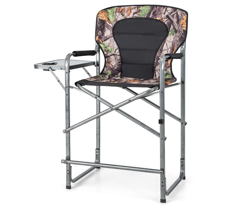 Chaise De Camping Pliante, Fauteuil De Camping Avec Table Latérale Amovible Charge 150kg