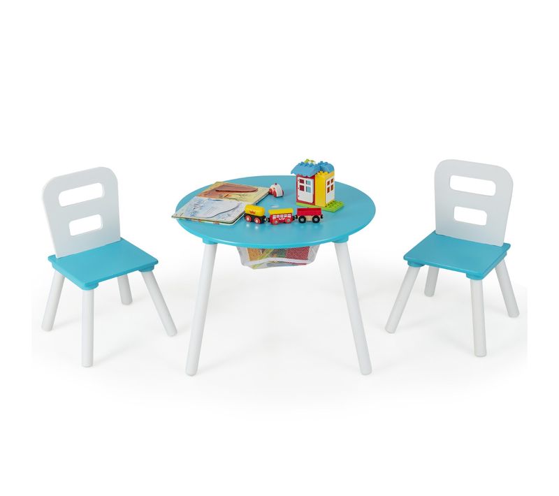 Ensemble Table Avec 2 Chaises Pour Enfant Et Espace De Rangement Pour Jouets 3-7 Ans Vert
