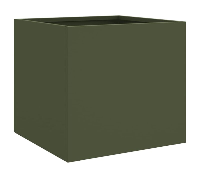 Jardinière - Pot De Fleurs Vert Olive 32x30x29 Cm Acier