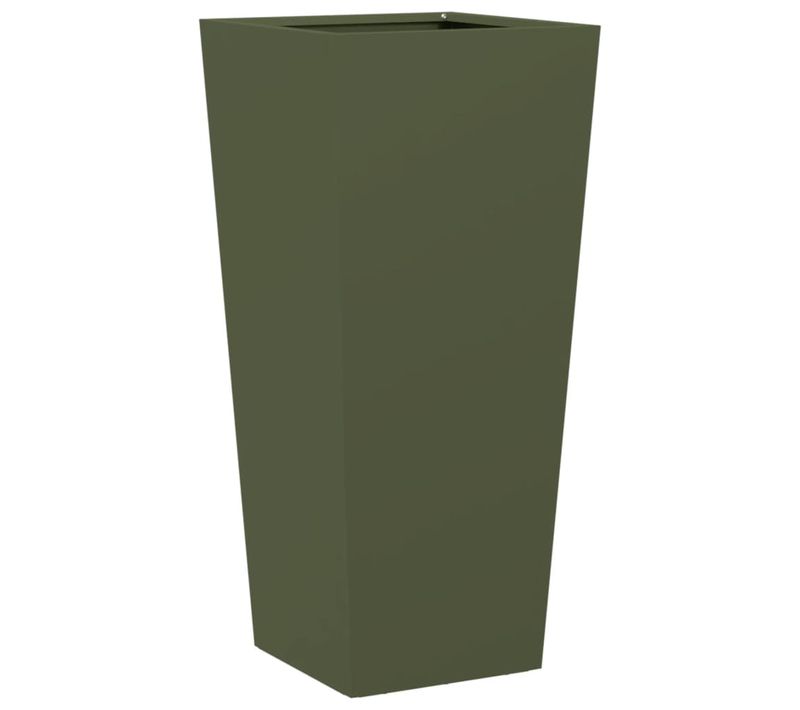 Jardinière - Pot De Fleurs Vert Olive 35x35x75 Cm Acier