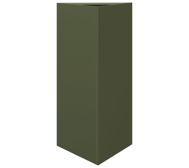 Jardinière - Pot De Fleurs Vert Olive Triangulaire 40x34,5x70 Cm Acier