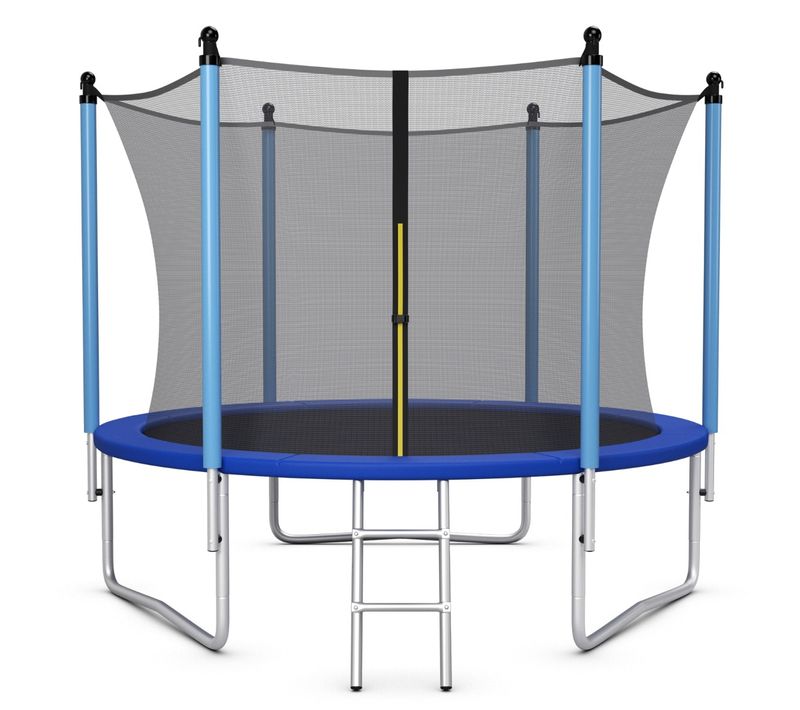 Trampoline Extérieur, Tapis De Saut Ø305cm Echelle Filet De Sécurité Tuyau Galvanisé Antirouille