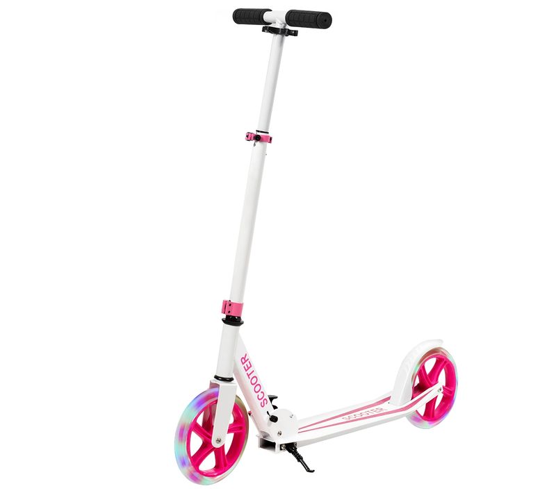 Trottinette Enfant Pliable, Tapis De Saut Avec 2 Roues Clignotantesetguidon Réglable