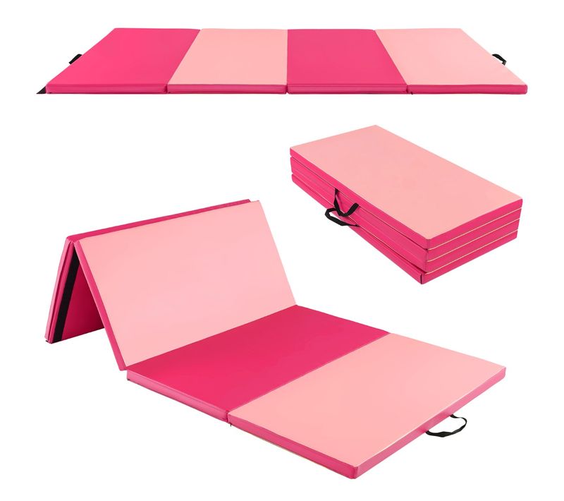 Tapis De Sol, Tapis De Gymnastique Pliable Tapis Portable Pour Fitness Yoga Sport Exercice Rose