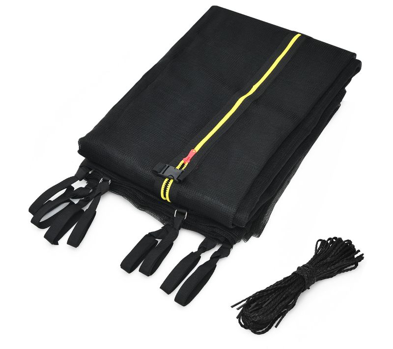 Filet De Sécurité Pour Trampoline 366 Cm Avec 8 Poteaux Fermeture Eclair Double