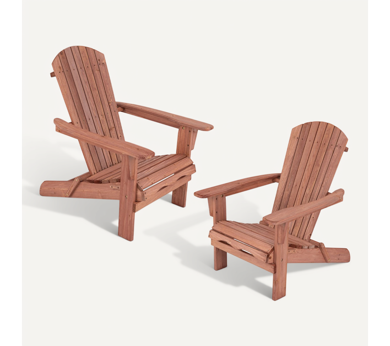 Lot De 2 Chaises Adirondack Pliantes Chaise Longue Pliante En Bois Dossier Haut Accoudoirs