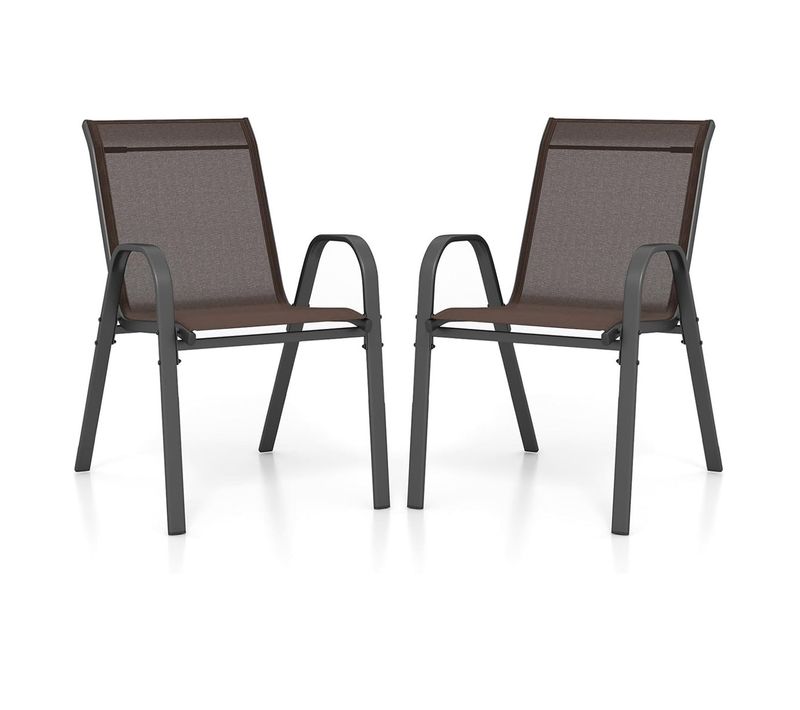 Lot De 2 Chaises Empliables Tissu Respirant Et Structure Antirouille Charge Max 120kg Pour Jardin