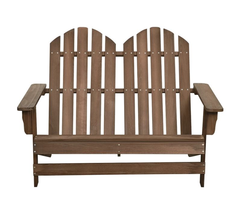 Chaise De Jardin - Fauteuil D'extérieur Adirondack 2 Places Bois Sapin Massif Marron A54