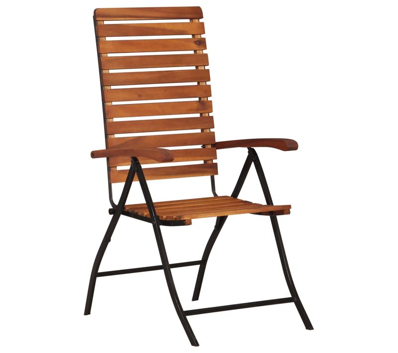 Lot De 2 Chaises De Jardin Inclinables - Fauteuils D'extérieur Bois Solide D'acacia A411