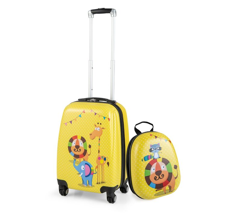 Lot De 2 Valise Cabine Enfant + Sac à Dos Bagages Enfant Pour Garçons Filles Avec Poignée