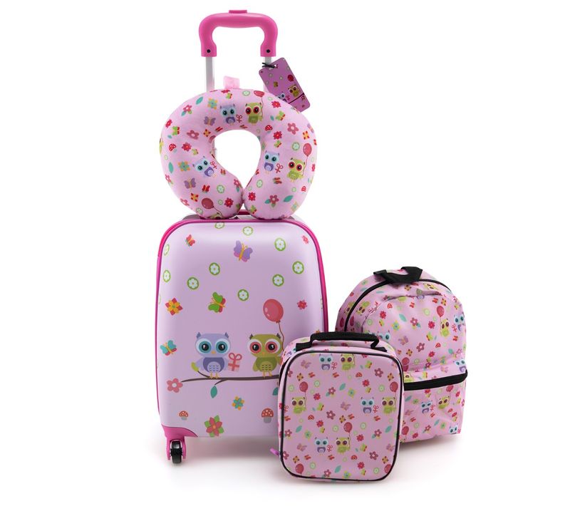 Ensemble De 5 Bagages Pour Enfants Avec Oreiller Valise Enfants à Roulettes 16" Et Sac à Dos 13"
