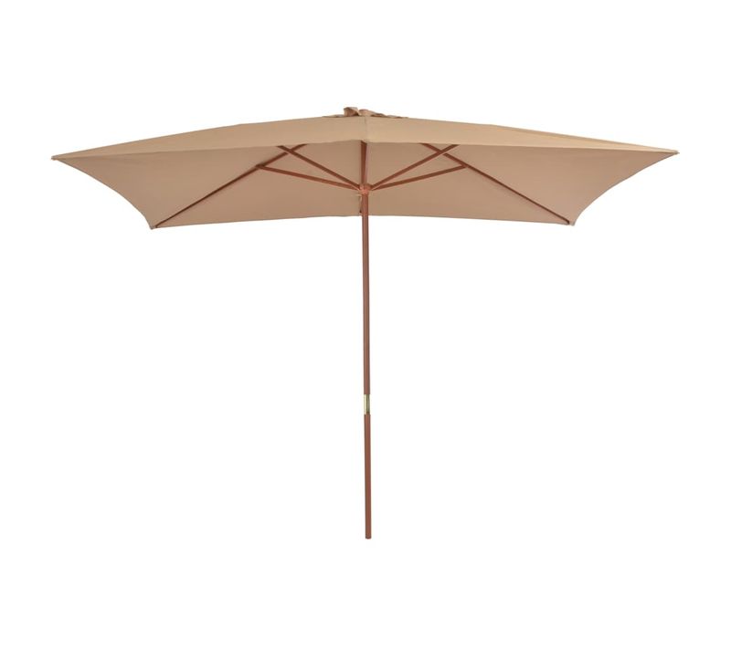 Parasol - Parasol D'extérieur Avec Mât En Bois 200 X 300 Cm Taupe B110