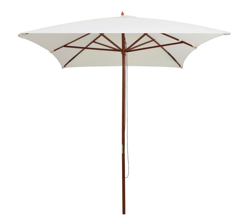 Parasol - Parasol D'extérieur Avec Poteau En Bois 200 X 300 Cm Blanc Crème B144