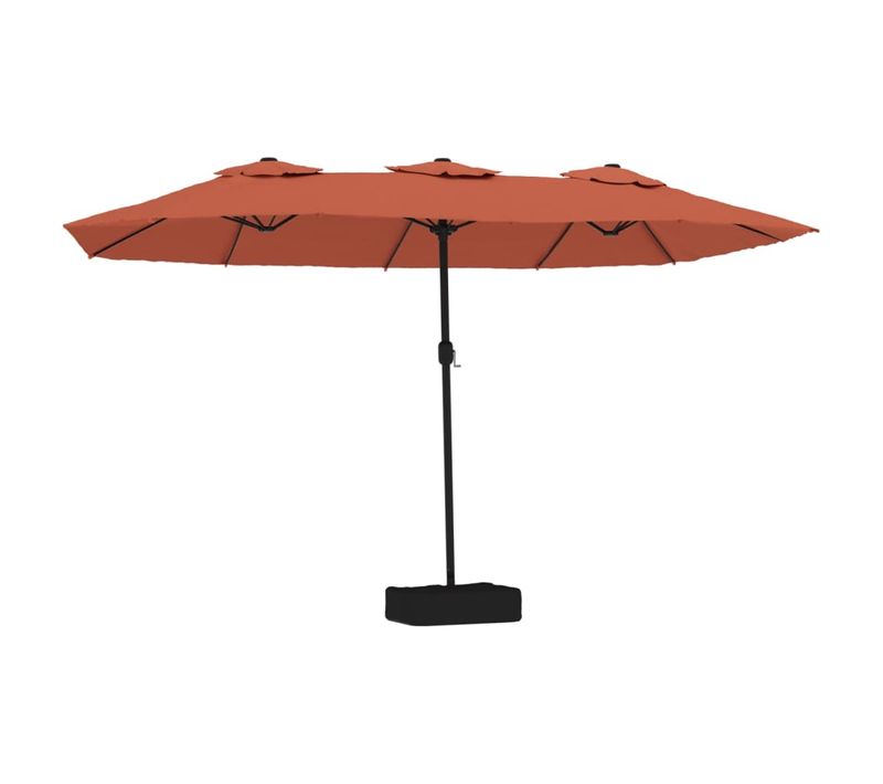 Parasol De Jardin - Parasol D'extérieur à Double Tête Avec LED Terre Cuite 449x245 Cm B308