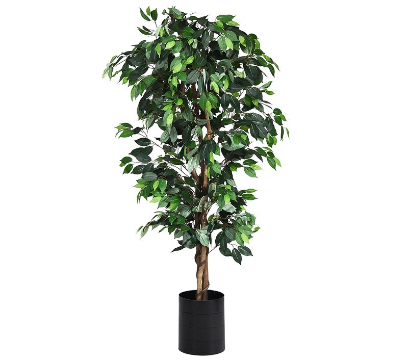 Arbre Artificiel Grand Ficus 180 Cm Avec Cannes Pour Décoration 1008 Feuilles