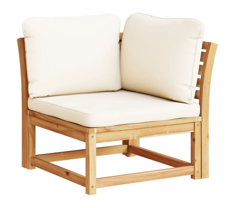 Canapé D'angle De Jardin - Canapé D'extérieur Coussins 73x73x65cm Bois Massif Acacia