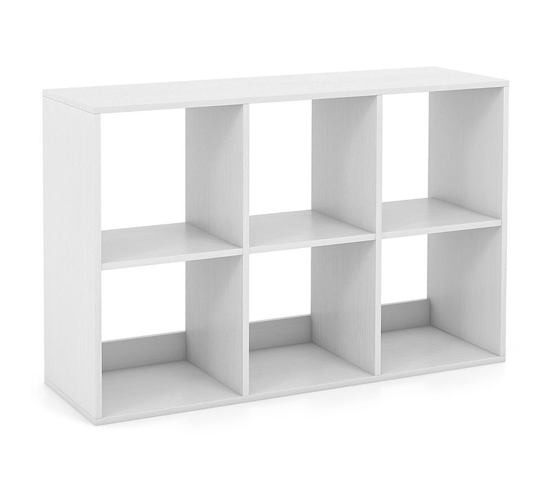 Étagère, Bibliothèque, Meuble De Rangement à 2 Niveaux Autoportante Rustique Kit Blanc