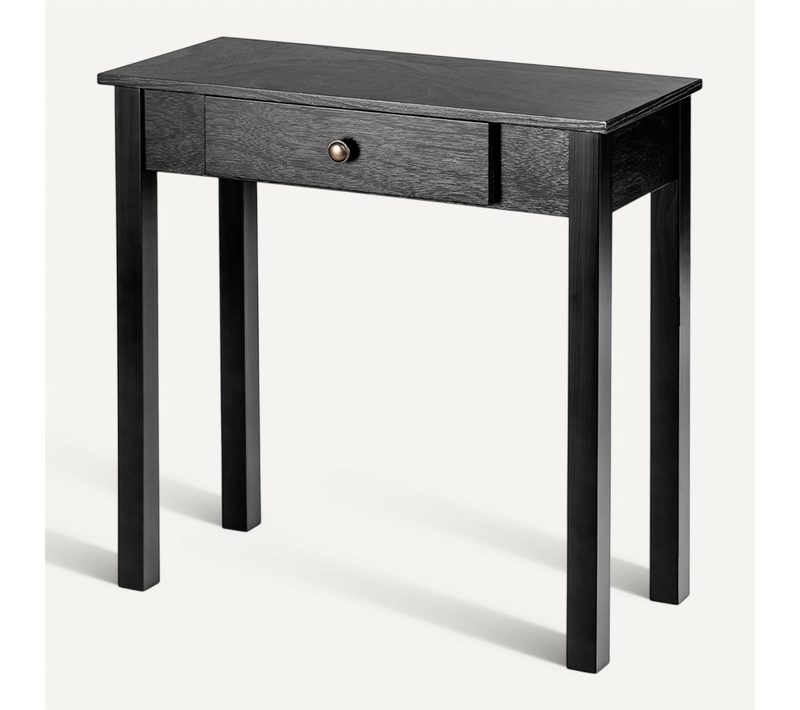 Table Console Table D'entrée Avec Tiroir Pour Salon Salle De Bain Couloir 71x30x71cm Noir