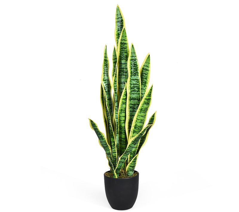 Plante Artificielle 90 Cm En Pot 20 Feuilles Sansevieria Trifasciata Déco D’intérieur En Peva