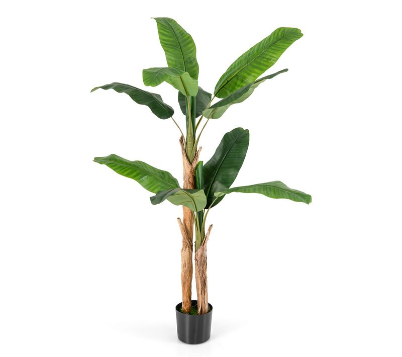 Plante Artificielle De 165 Tiges Doubles Fausse Plante De Bananier Avec 10 Grandes Feuilles