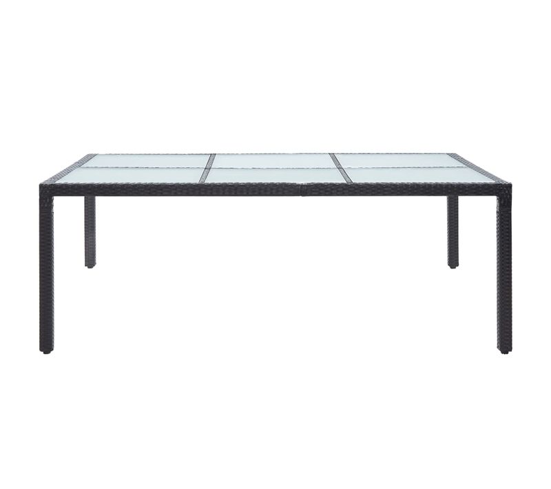 Table De Jardin Table Extérieure - Noir 200x150x74 Cm Résine Tressée Fr85970