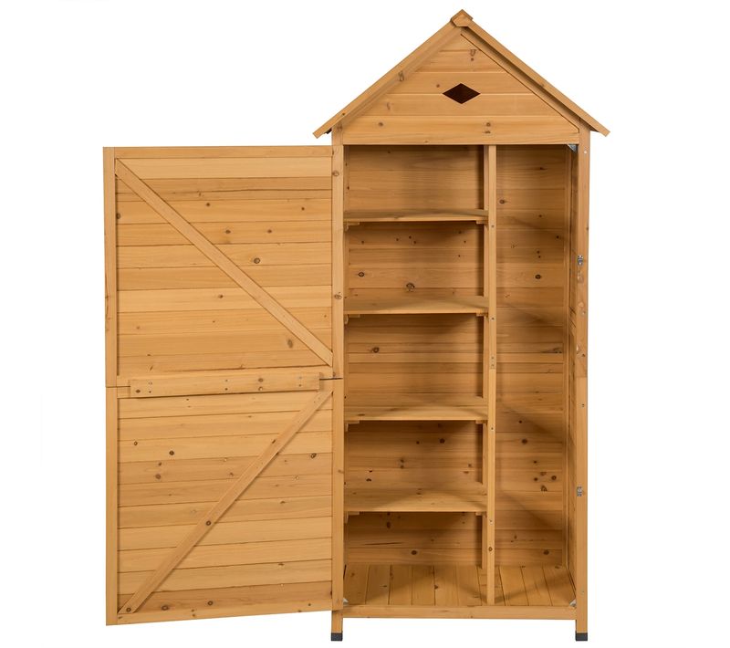 Abri De Jardin, Cabane De Jardin Extérieur à 5 Etagères Bois De Sapin Toit En Tôle Galvanisée