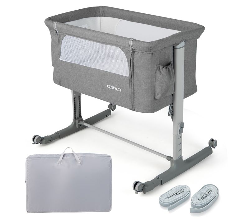 Lit Cododo Bébé à 5 Hauteurs Réglables Charge 9kg Lit Berceau Maille Respirante Sac De Voyage