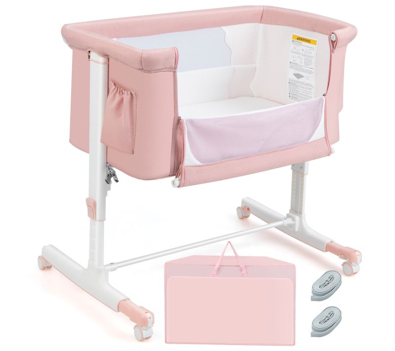 Lit Cododo Bébé à 5 Hauteurs Réglables Charge 9kg Lit Berceau Maille Respirante Sac De Voyage