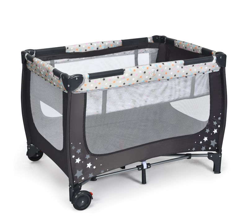 Lit Parapluie Pour Bébé Avec Matelas Roulettes Sac De Transport Parc Bébé 0-36 Mois Gris