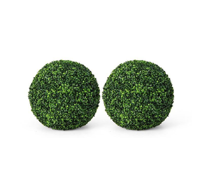 2 Boules 48 Cm Plante Artificielle Topiaire Uv-proof Faux Plantes Pour Intérieur Et Extérieur