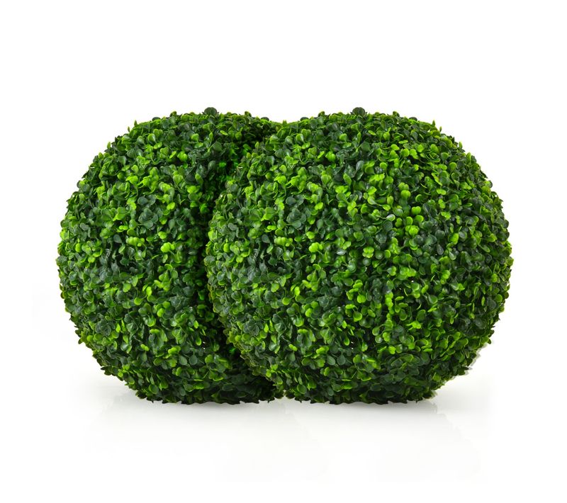 2 Boules De Buis Artificielles 40 Cm Résistantes Aux Uv Plantes De Faux En Boules Topiaire