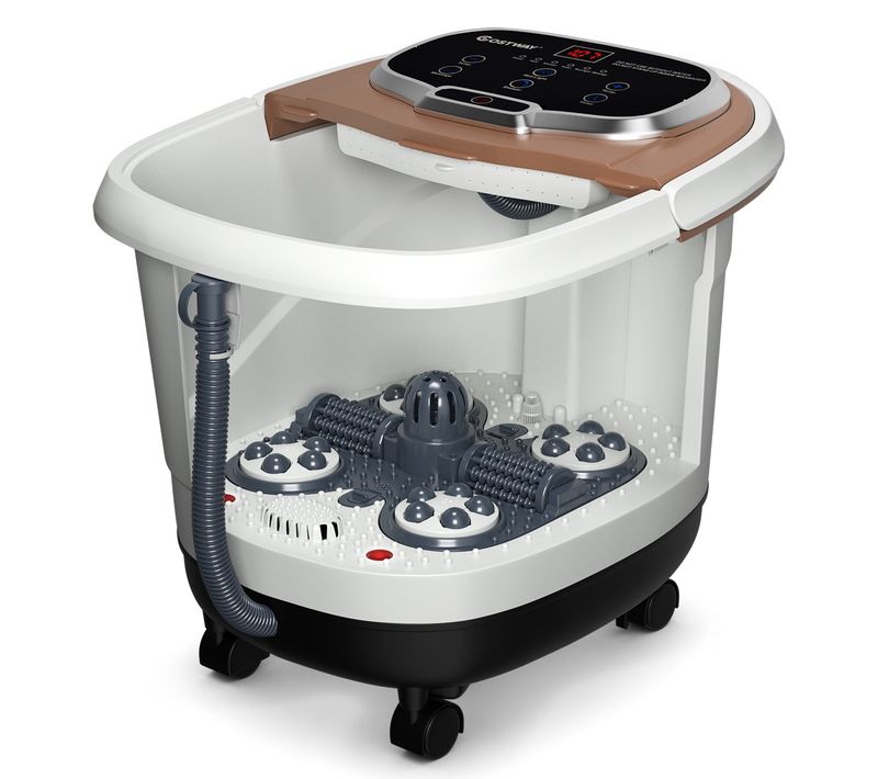 Masseur Pieds Bain De Pieds 15l Avec Ecran LED 6 Rouleau De Massage C Chaleur Automatique 35℃-48℃