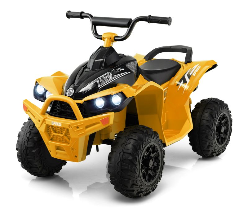 Voiture Electrique 12 V Pour Enfants Quad Pour Enfants De 3-8 Ans Vitesse Elevée/basse Jaune