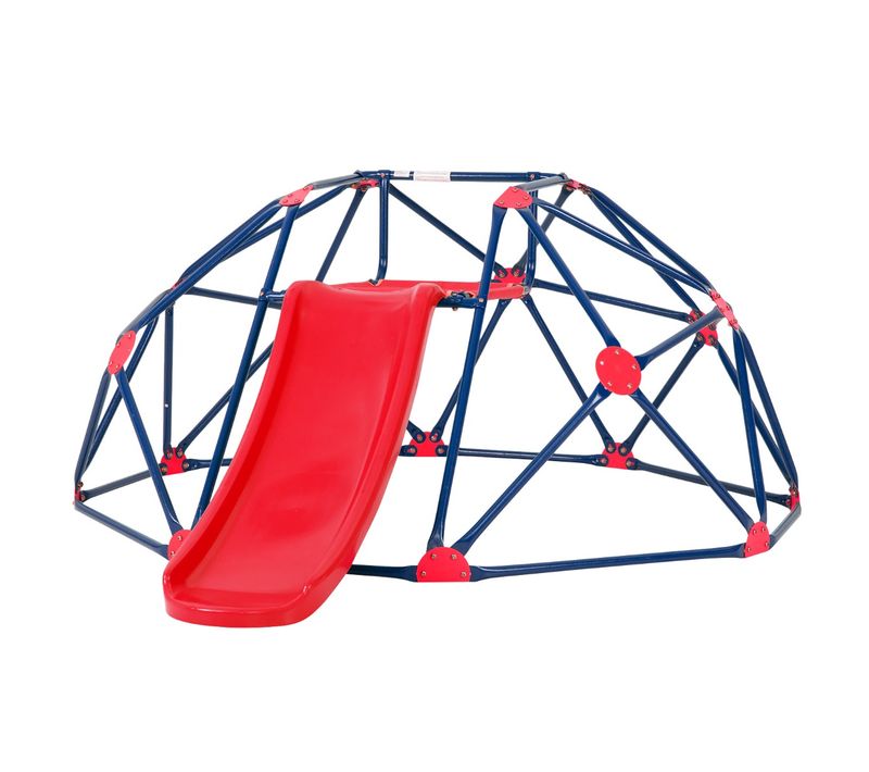 Toboggan Avec Dôme D'escalade Pour Enfants 3-10 Ans Cage D'escalade Rougeetbleu