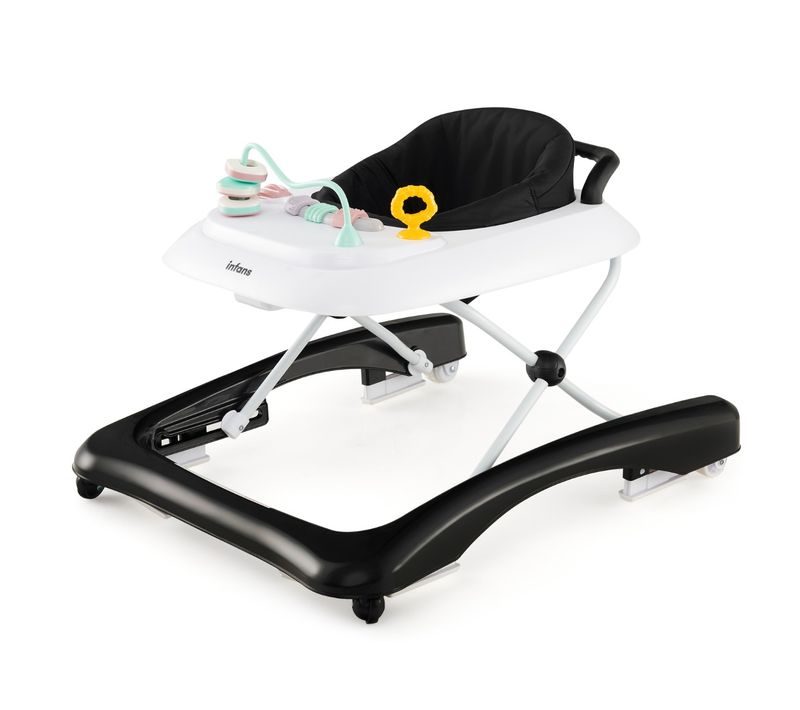 Trotteur Bébé Pliable Avec 3 Hauteur Réglable Et Roues Universelles 2 Vitesses Charge 12kg